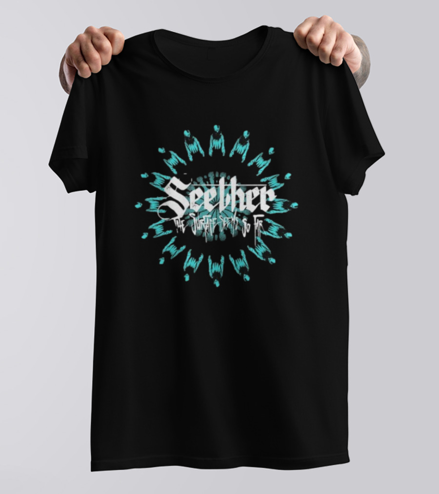 Seether The Surface Seems So Far Circle Blue And White Motif T-Shirt