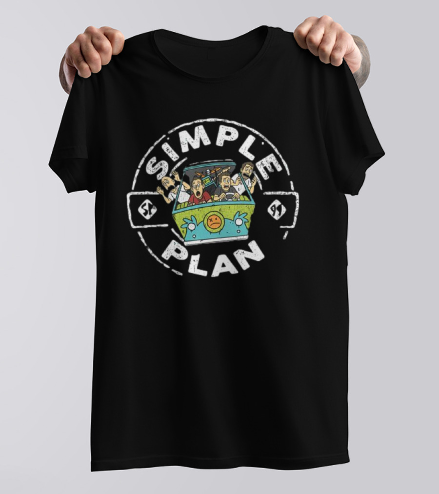 Simple Plan Cartoon Car Chaos Adventure T-Shirt