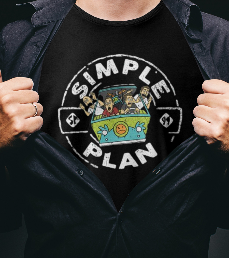 Simple Plan Cartoon Car Chaos Adventure T-Shirt