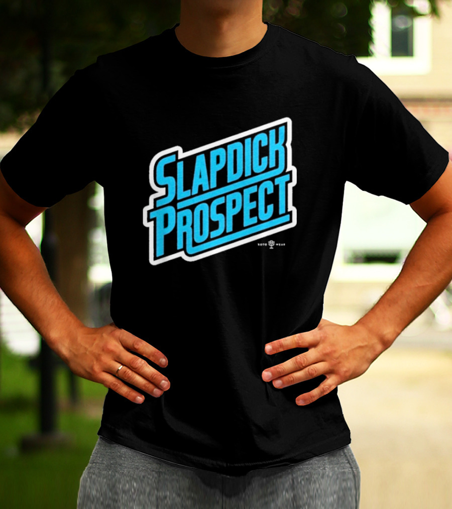 Slapdick Prospect Blue Bold Text T-Shirt