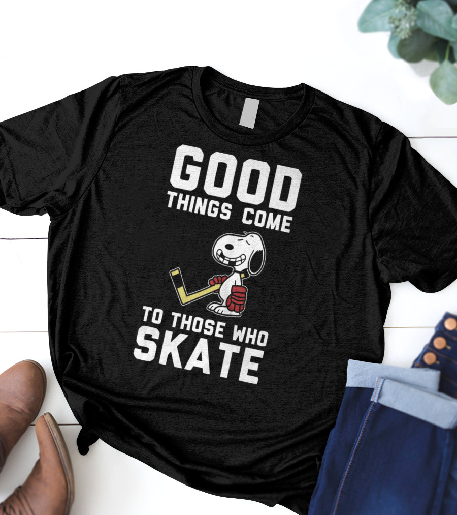 Snoopy Good Things Come To Those Who Skate Hockey T-Shirt