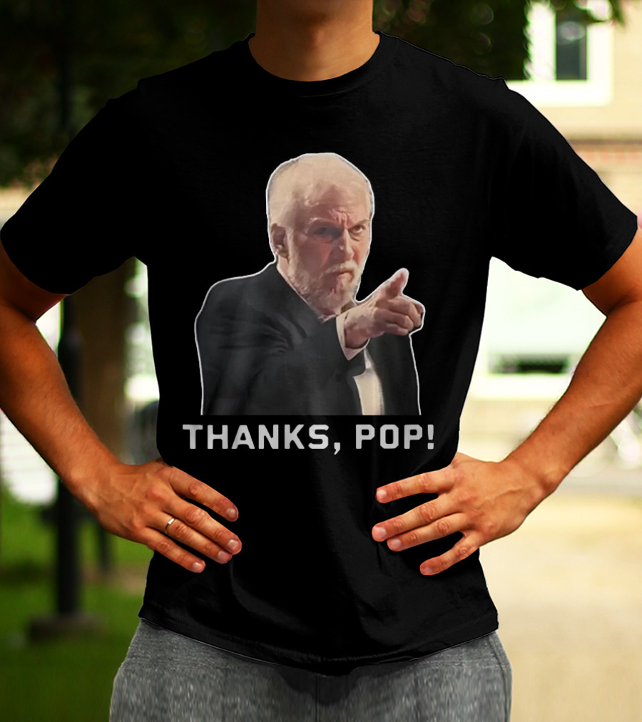 Steve Kerr Gregg Popovich Thanks Pop Pointing Gesture T-Shirt