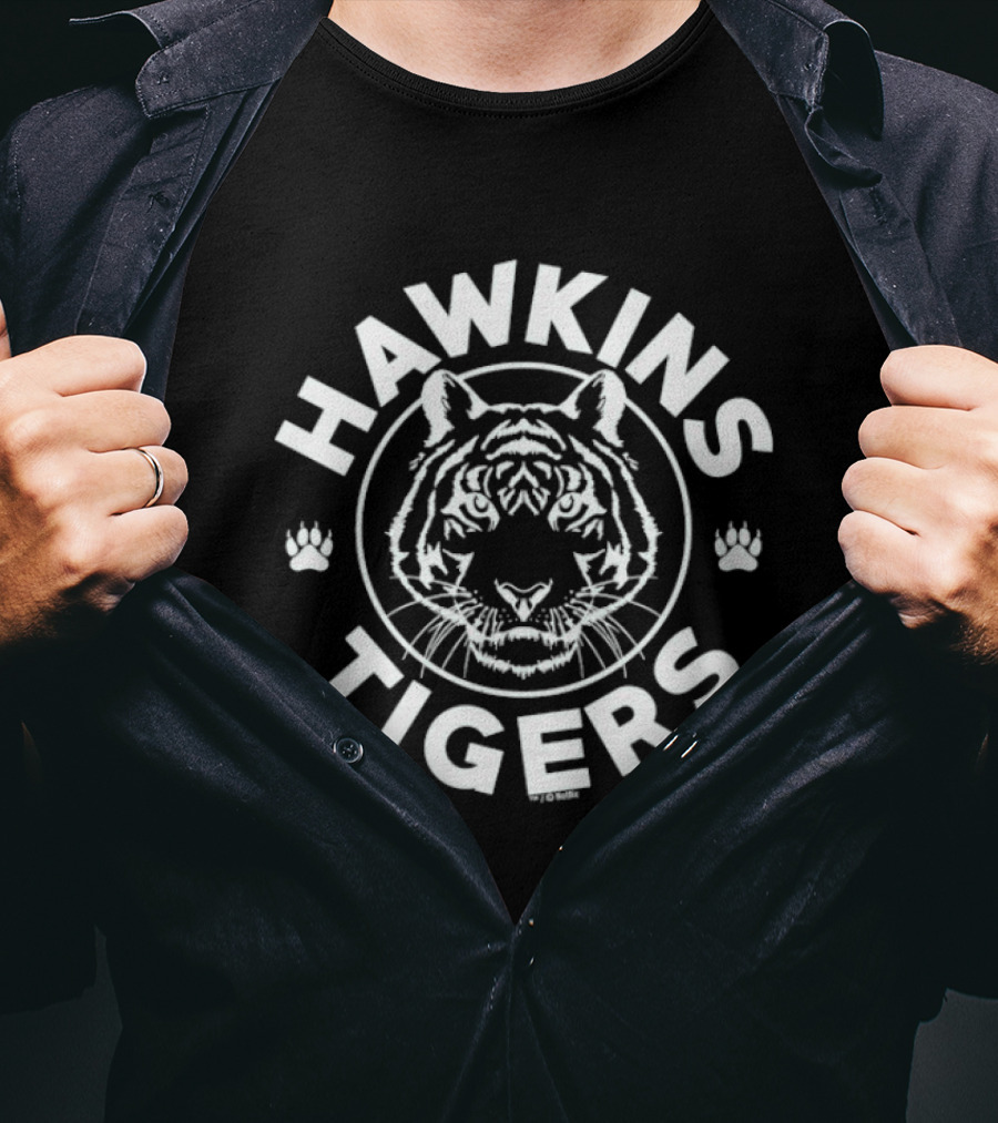 Hawkins Tigers Stranger Things Tiger Head Emblem T-Shirt