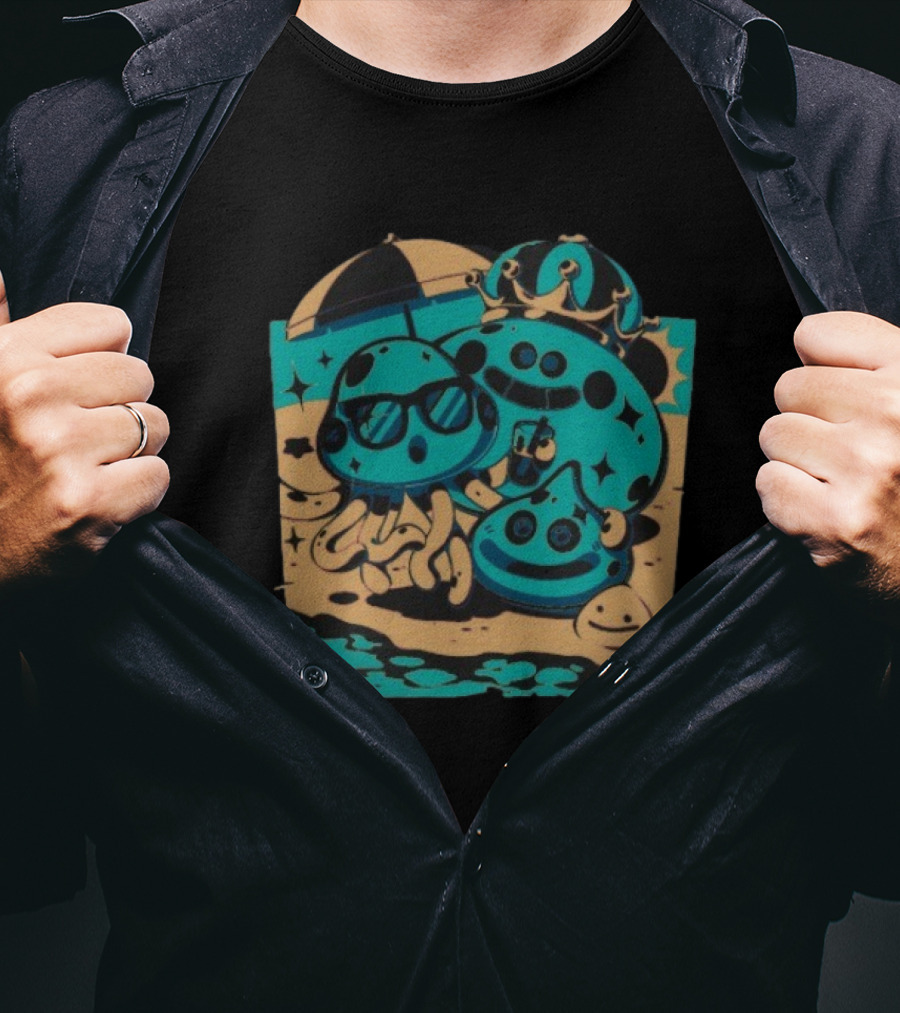 Summer Quest Beach Mushrooms Party Fun T-Shirt