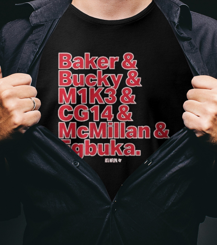 Baker & Bucky & M1K3 & CG14 & McMillan & Egbuka Names Tampa Bay Buccaneers T-Shirt