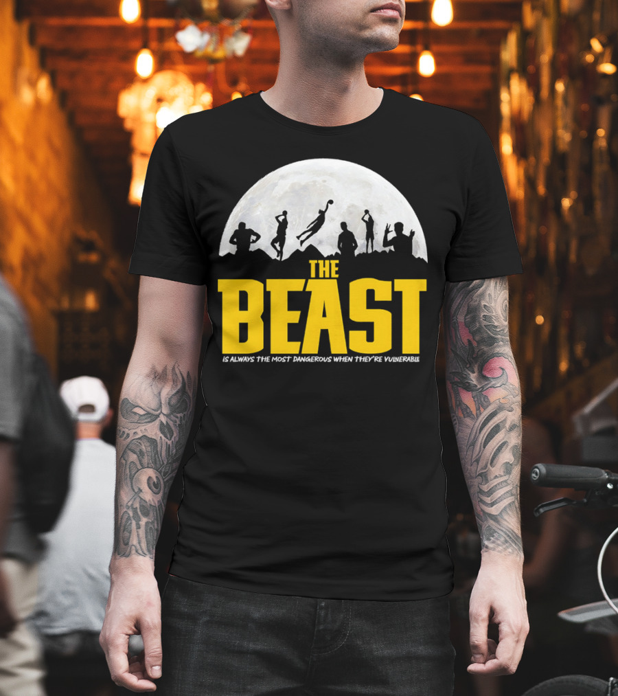 The Beast Is Always The Most Dangerous When They're Vulnerable Silhouettes Moon Scene T-Shirt