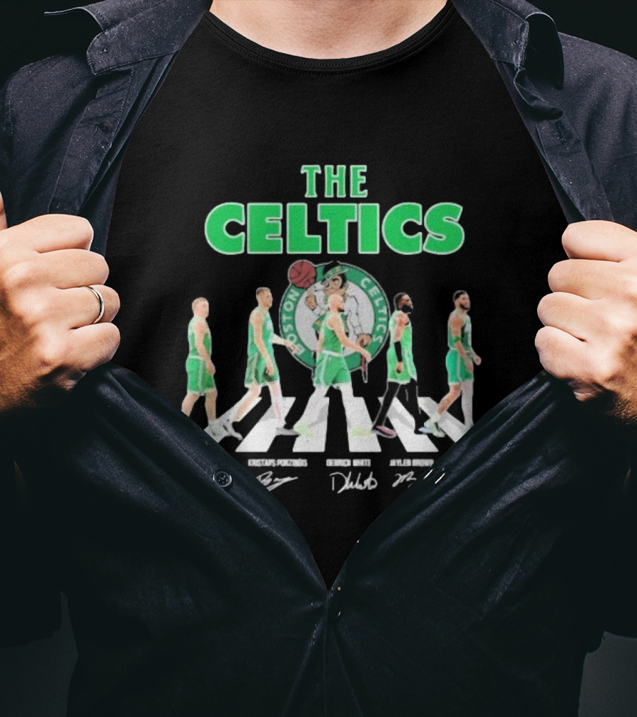 Boston Celtics Abbey Road Player Signatures T-Shirt