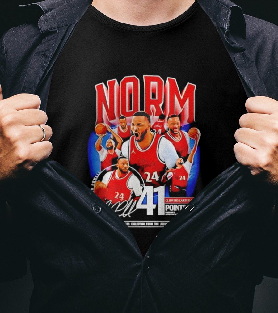 Clippers Norman Powell 24 Clippers Career High Signature 41 Points T-Shirt