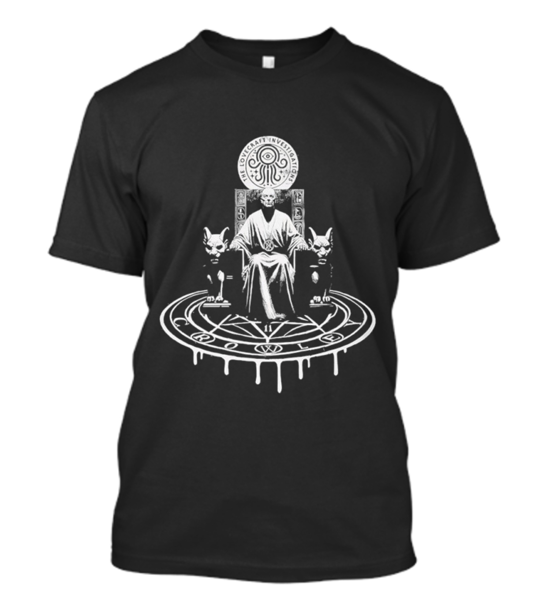 The Lovecraft Investigations Occult Symbolism Ancient Ritual Circle Specter Cats T-Shirt