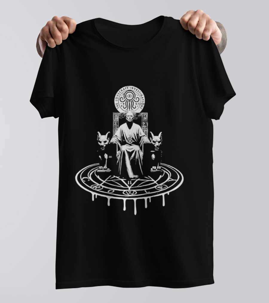 The Lovecraft Investigations Occult Symbolism Ancient Ritual Circle Specter Cats T-Shirt