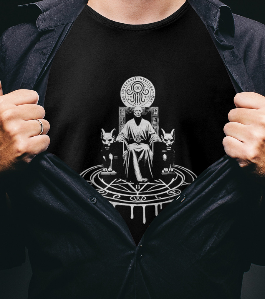 The Lovecraft Investigations Occult Symbolism Ancient Ritual Circle Specter Cats T-Shirt