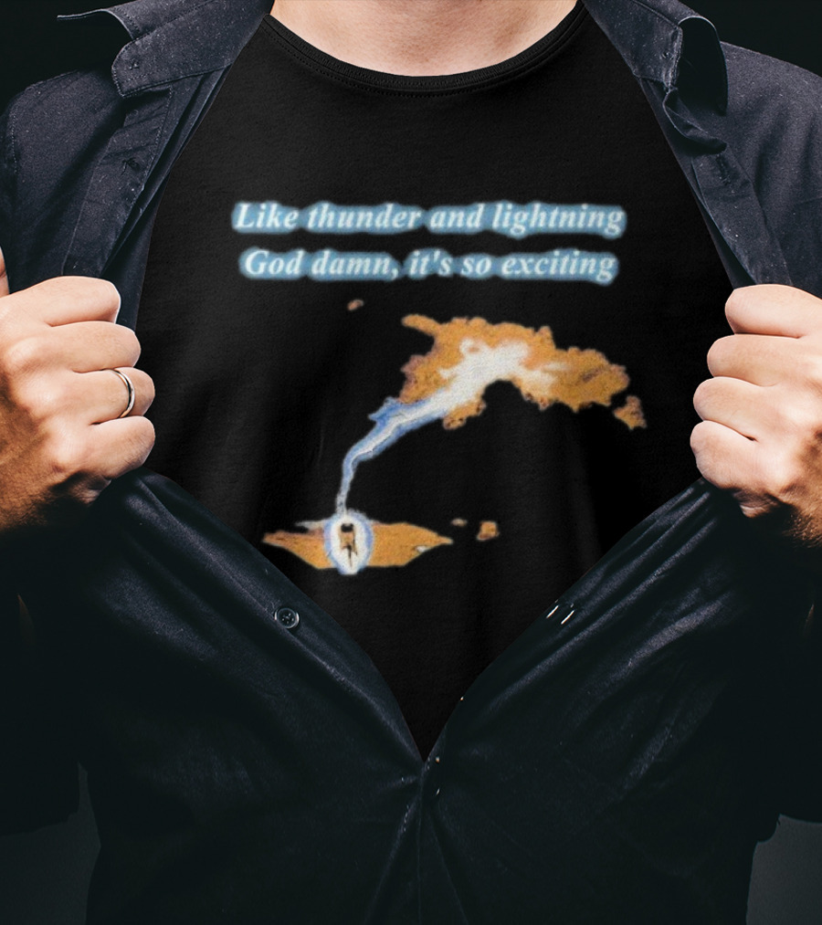 Thin Lizzy Like Thunder And Lightning God Damn It’s So Exciting Iconic Album Reference T-Shirt