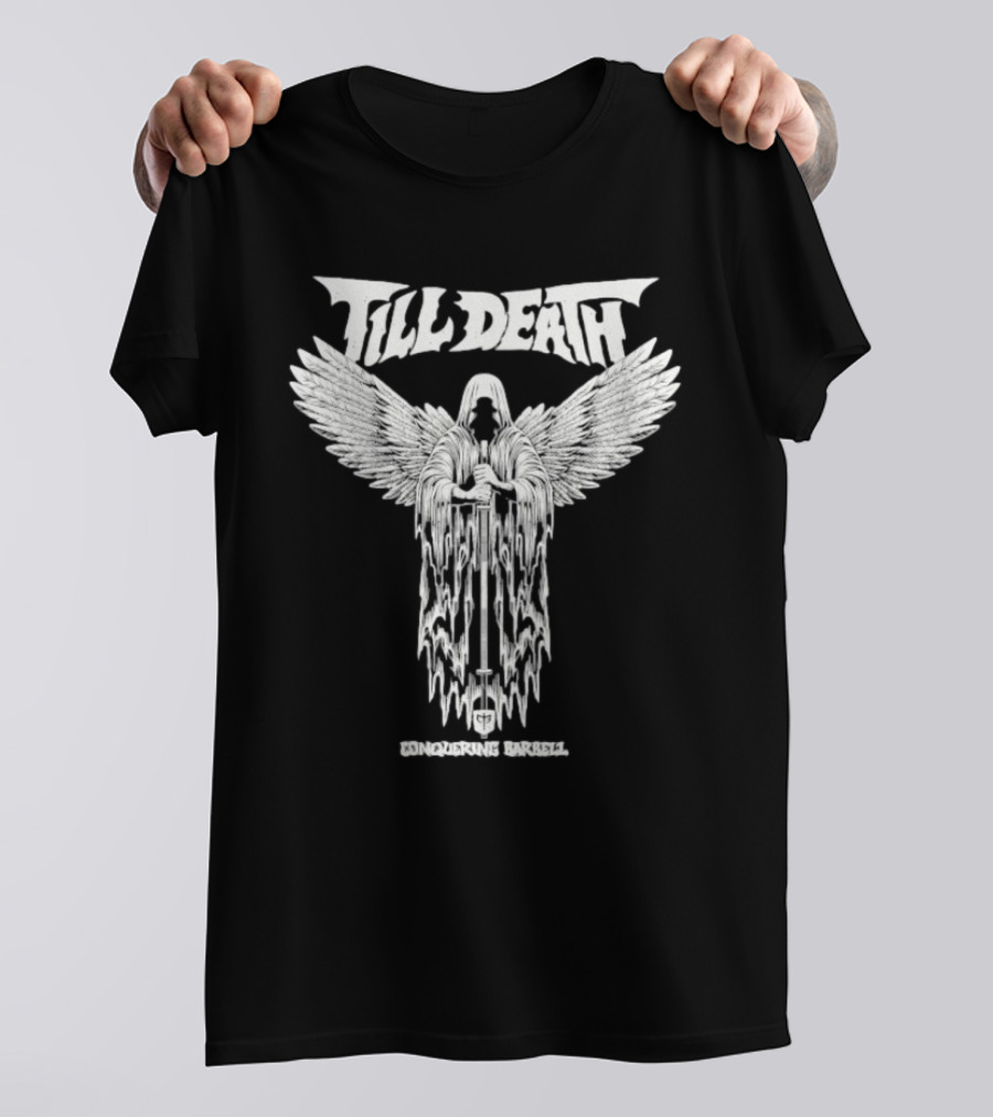 Till Death Angel Conquering Barbell T-Shirt