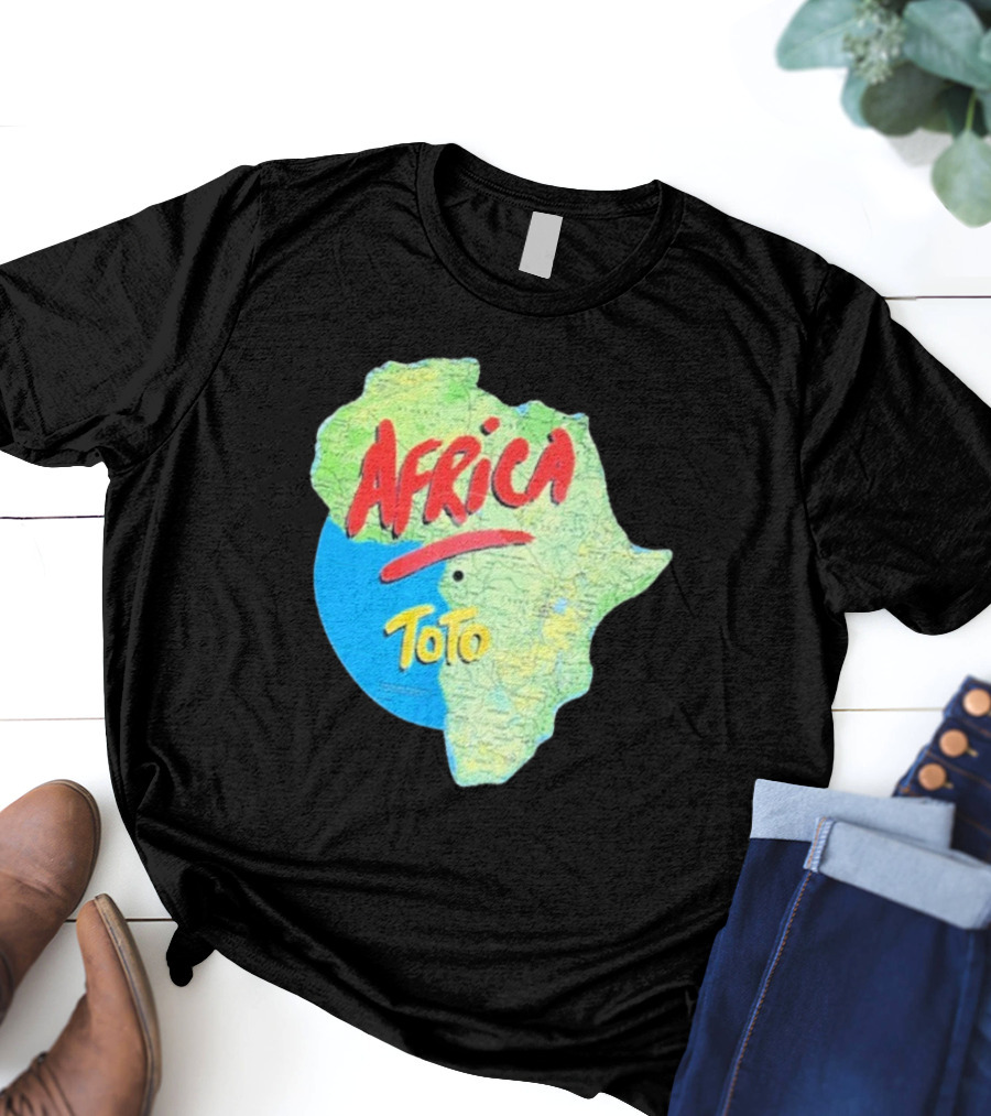 Toto Africa Map Shape With Record Design T-Shirt