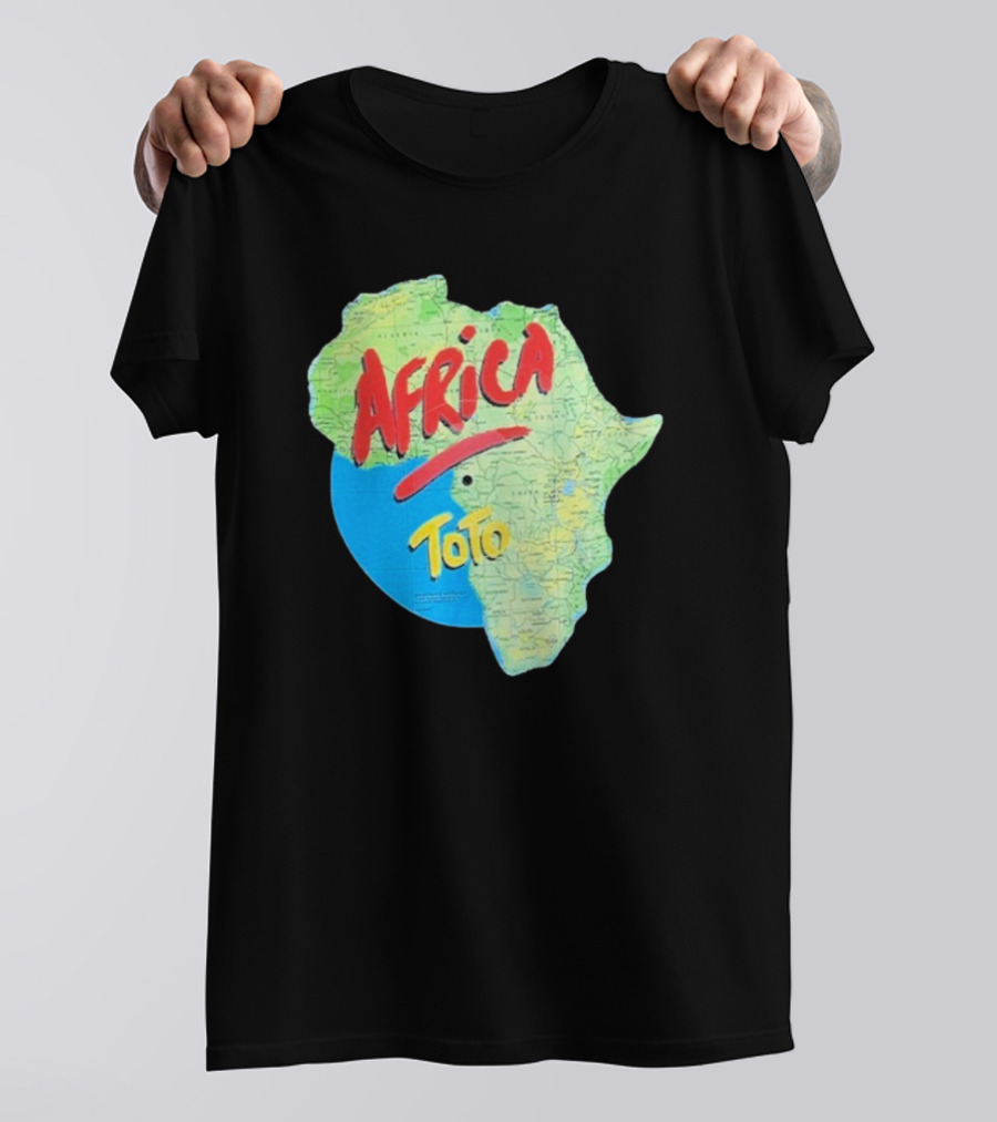 Toto Africa Map Shape With Record Design T-Shirt