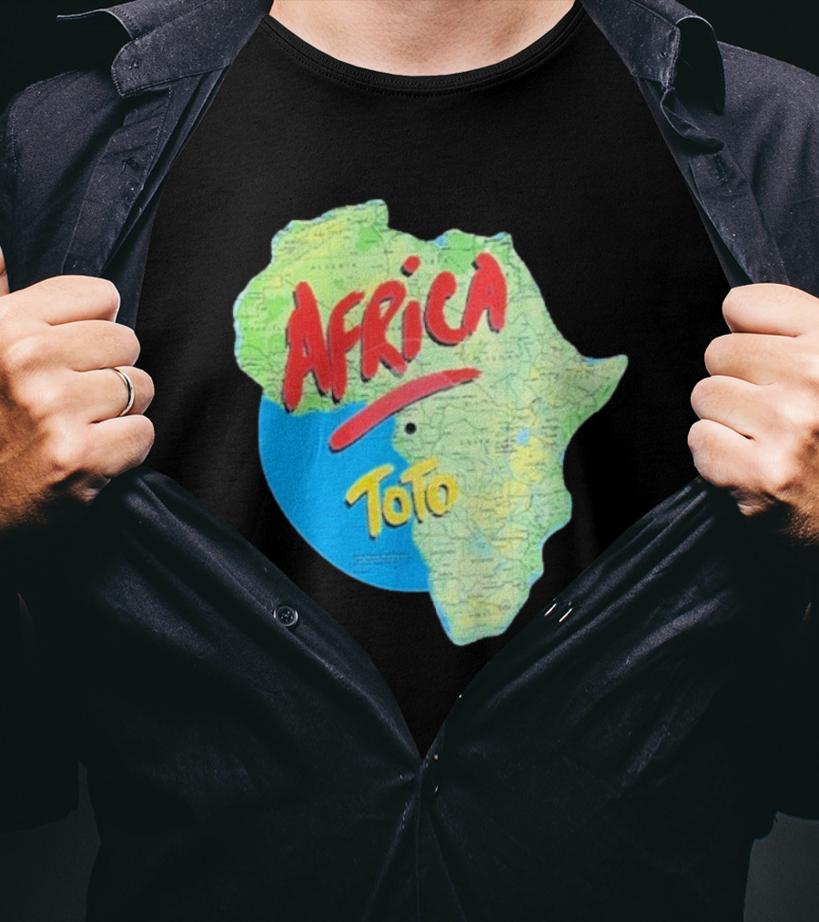 Toto Africa Map Shape With Record Design T-Shirt