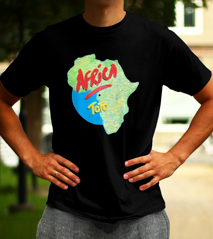 Toto Africa Map Shape With Record Design T-Shirt