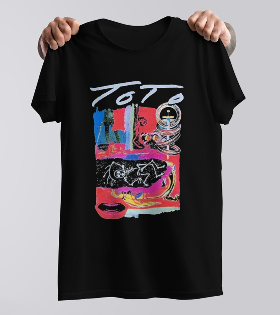 Toto Collage Album Art Iconic Retro Sword Lips Bold Colors T-Shirt