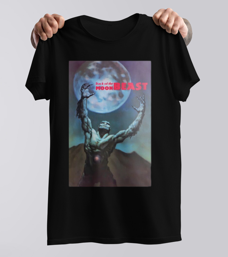 Track Of The Moon Beast Monster Howling At Full Moon T-Shirt