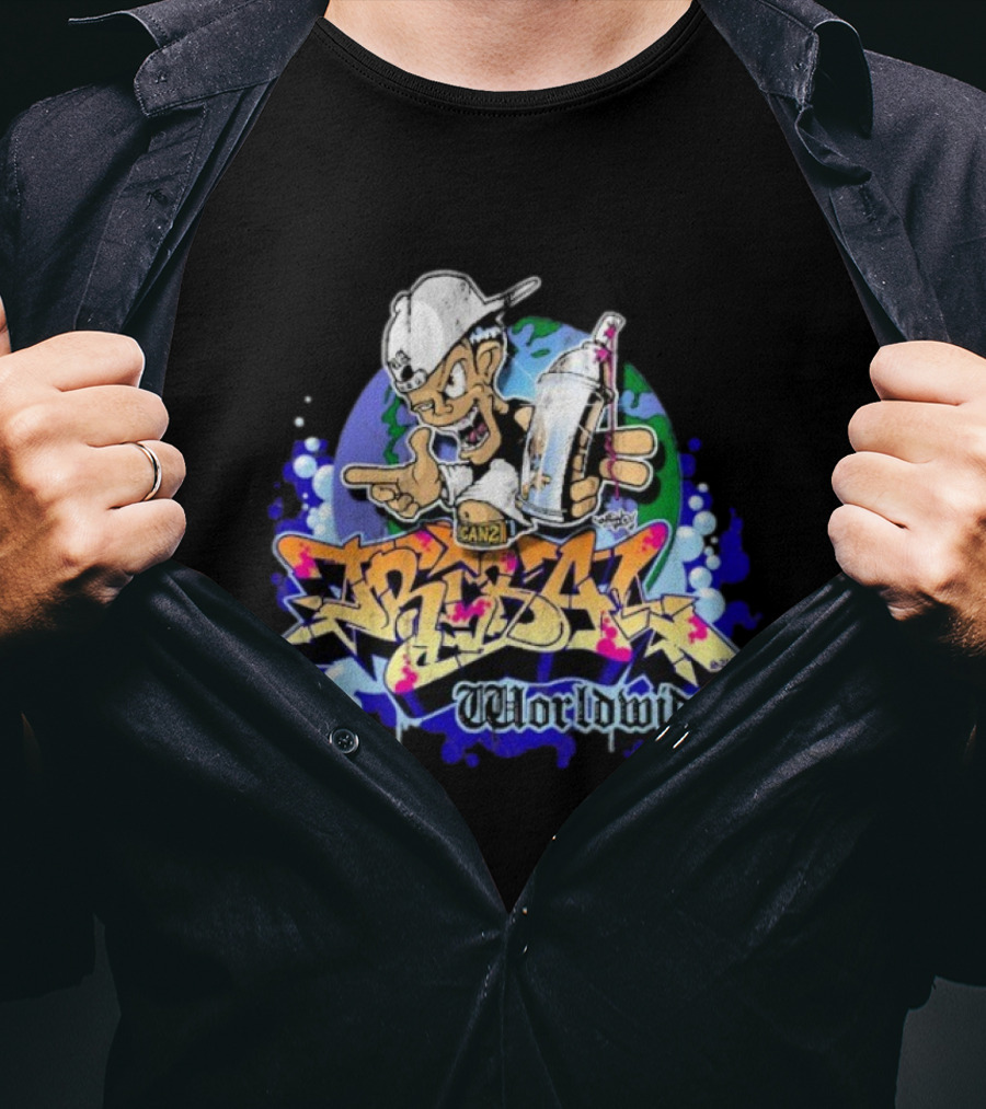 Tribal Gear Can 2 Spray Graffiti Worldwide T-Shirt