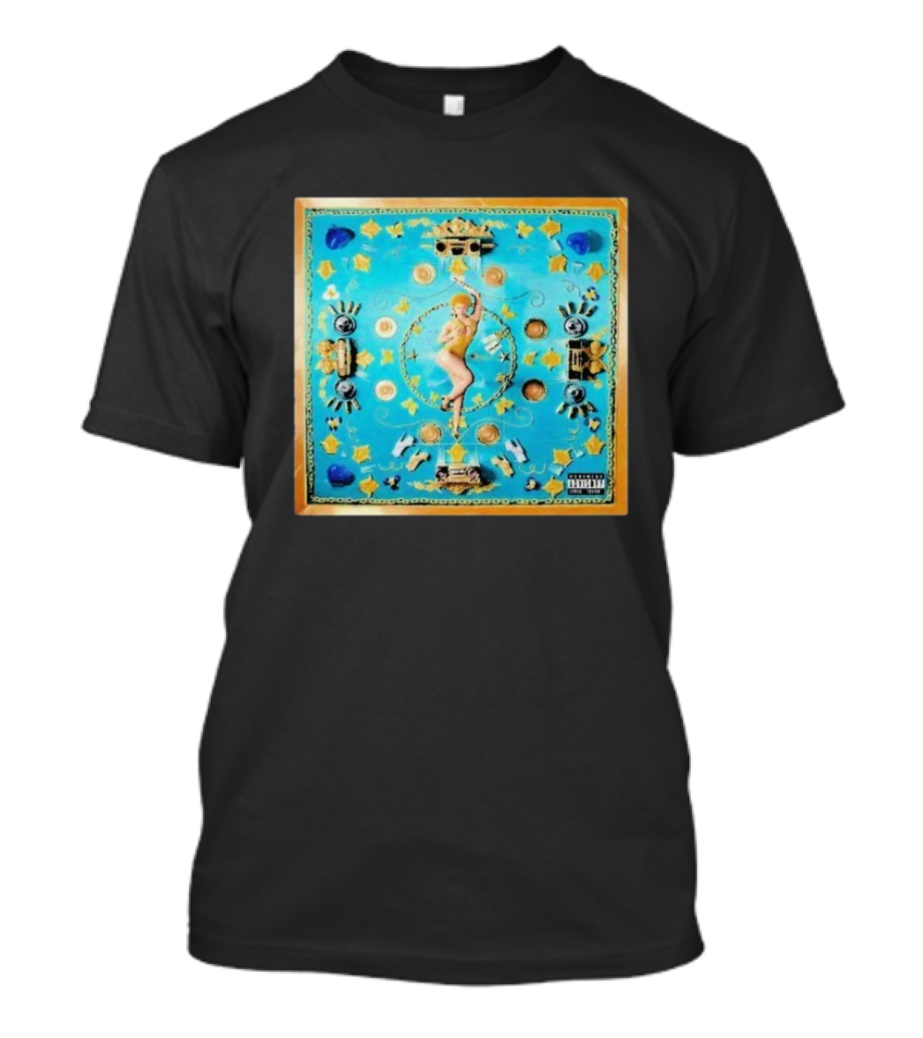 Ice Spice Y2K I'm Just A Girl Vintage Style Pop Art Blue Gold Elements T-Shirt