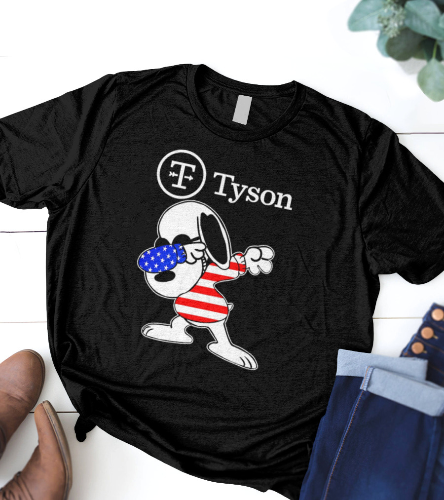 Tyson Foods Snoopy Dabbing American Flag Character T-Shirt