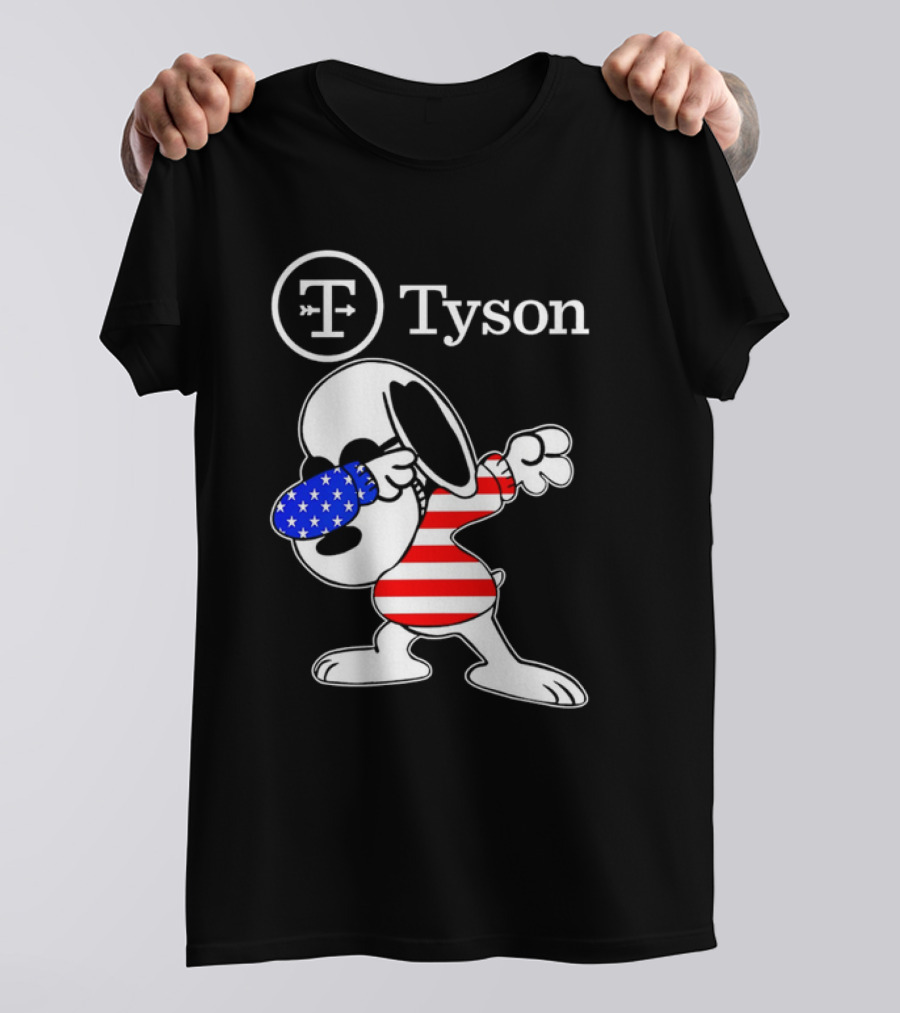 Tyson Foods Snoopy Dabbing American Flag Character T-Shirt