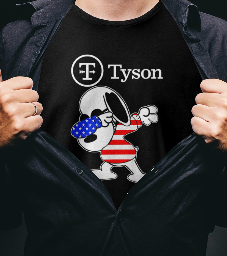 Tyson Foods Snoopy Dabbing American Flag Character T-Shirt