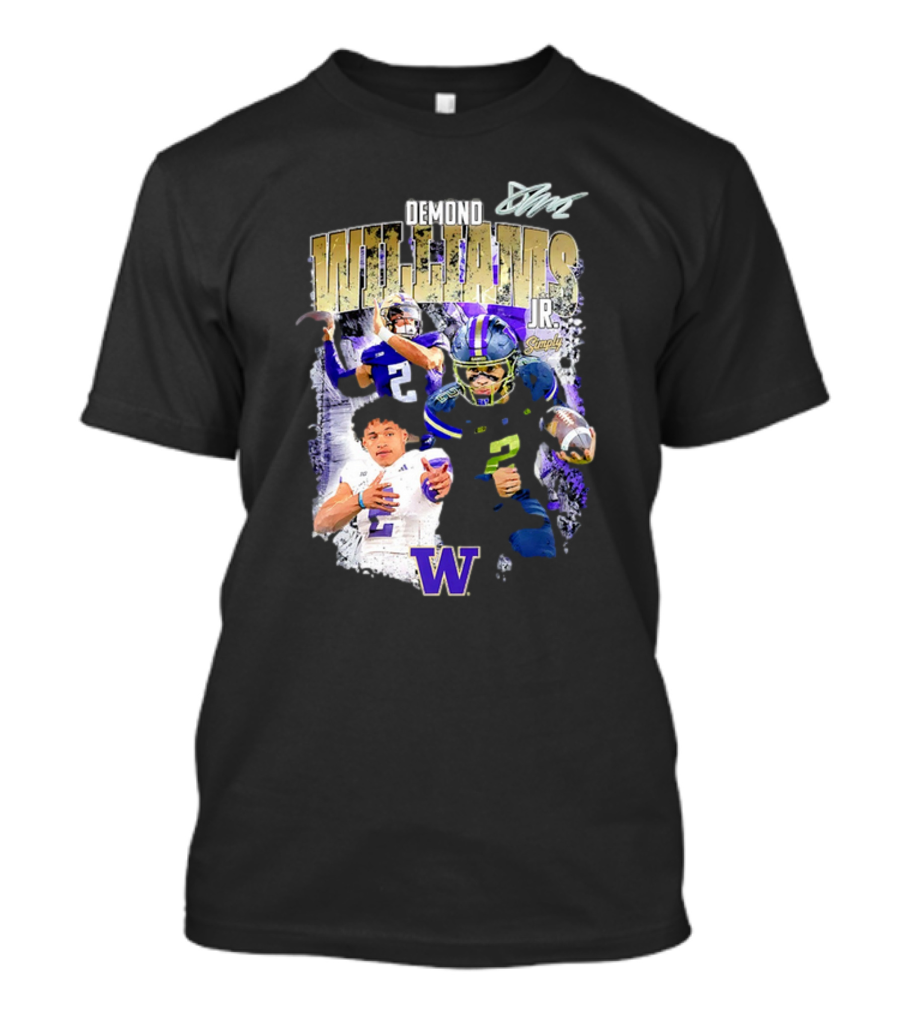 Demond Williams Jr. Washington Huskies Football W Logo T-Shirt