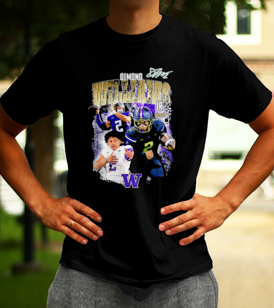 Demond Williams Jr. Washington Huskies Football W Logo T-Shirt