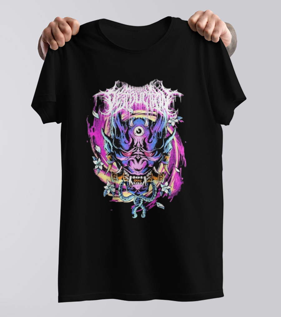 Within Destruction Psychedelic Oni Mask With Floral Accents T-Shirt