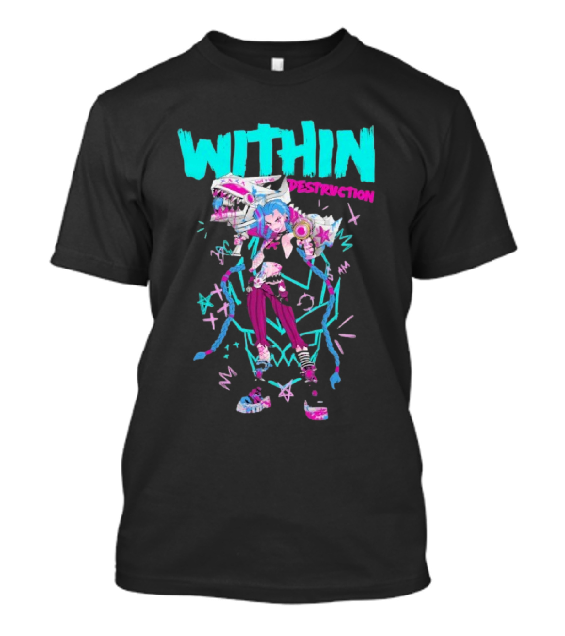 Within Destruction Jinx Slam Arcane League Of Legends Star Imagery T-Shirt