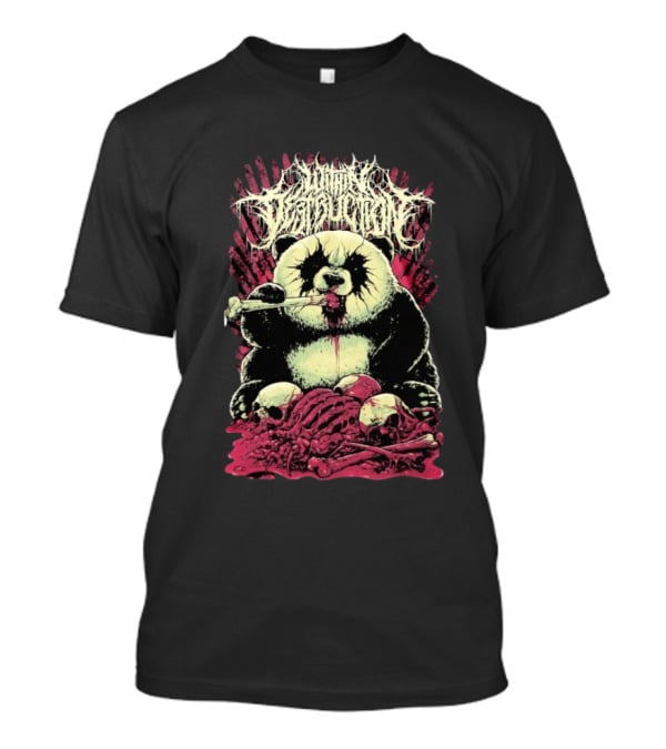 "Within Destruction Kawaii Panda Eating Noodles With Skulls And Bones" T-Shirt