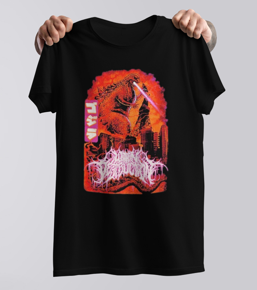 Within Destruction Reptile Kaiju Tokyo Destruction Scene T-Shirt