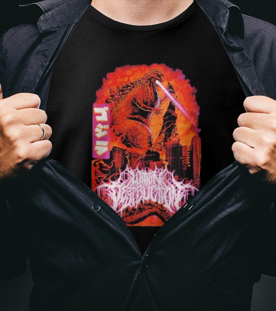 Within Destruction Reptile Kaiju Tokyo Destruction Scene T-Shirt