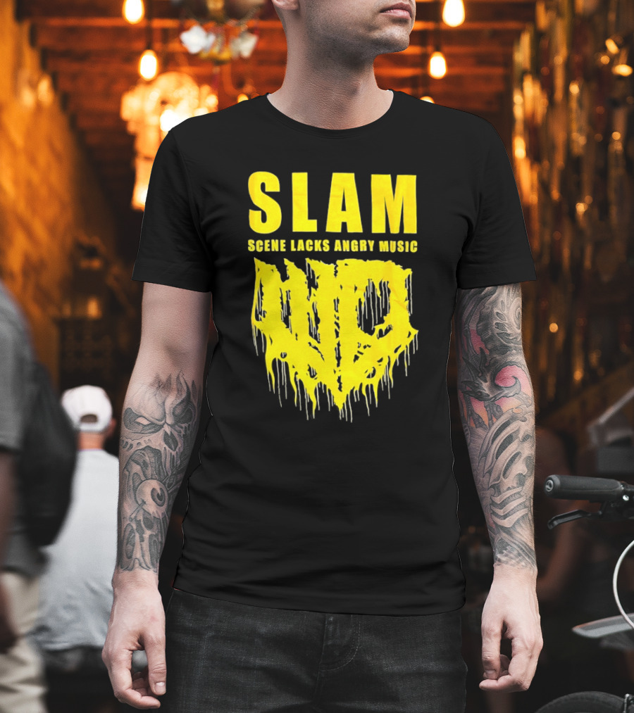 Slam Scene Lacks Angry Music Dripping Graphic T-Shirt