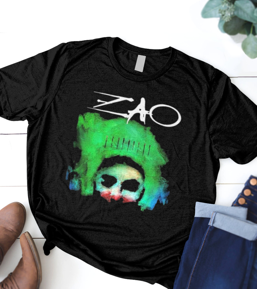 Zao Splinter Shards Green Skull Art T-Shirt