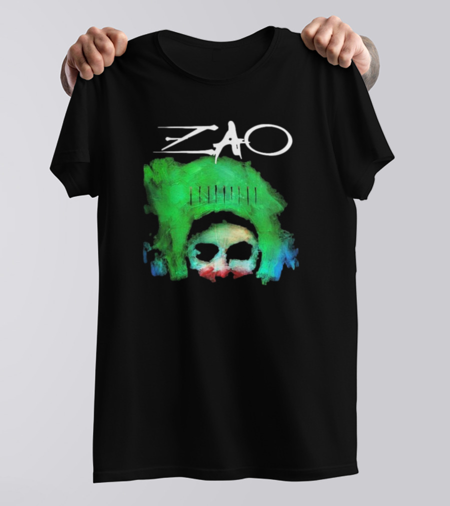 Zao Splinter Shards Green Skull Art T-Shirt