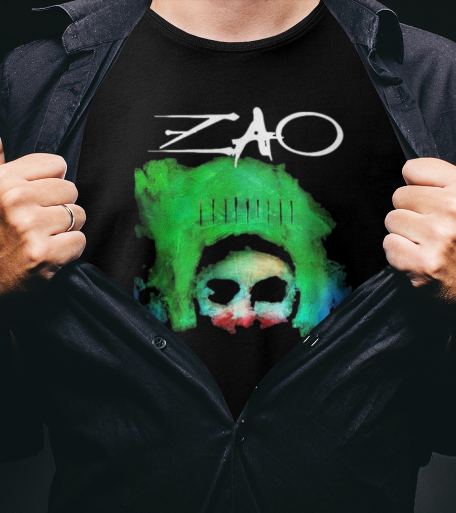 Zao Splinter Shards Green Skull Art T-Shirt