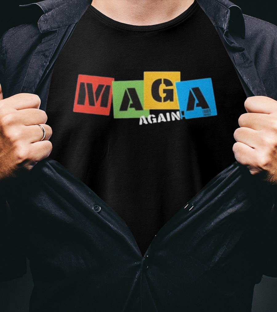MAGA Again Block Letters Primary Colors T-Shirt