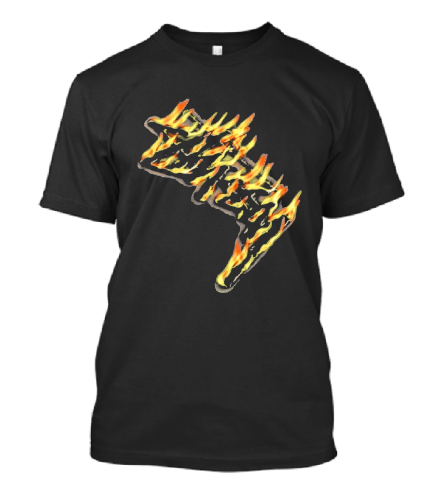 Stussy Burning Stock Flame Graphic Midnight T-Shirt