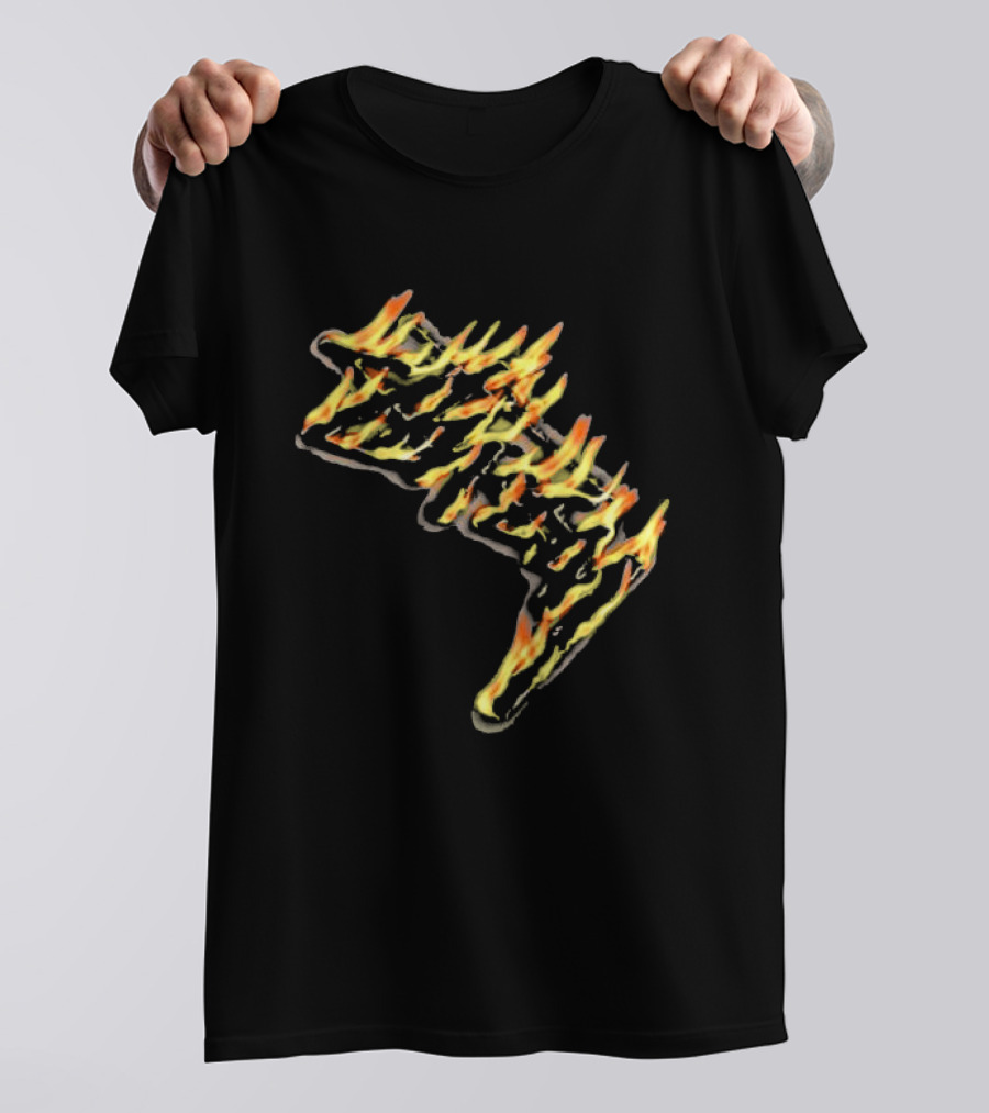 Stussy Burning Stock Flame Graphic Midnight T-Shirt