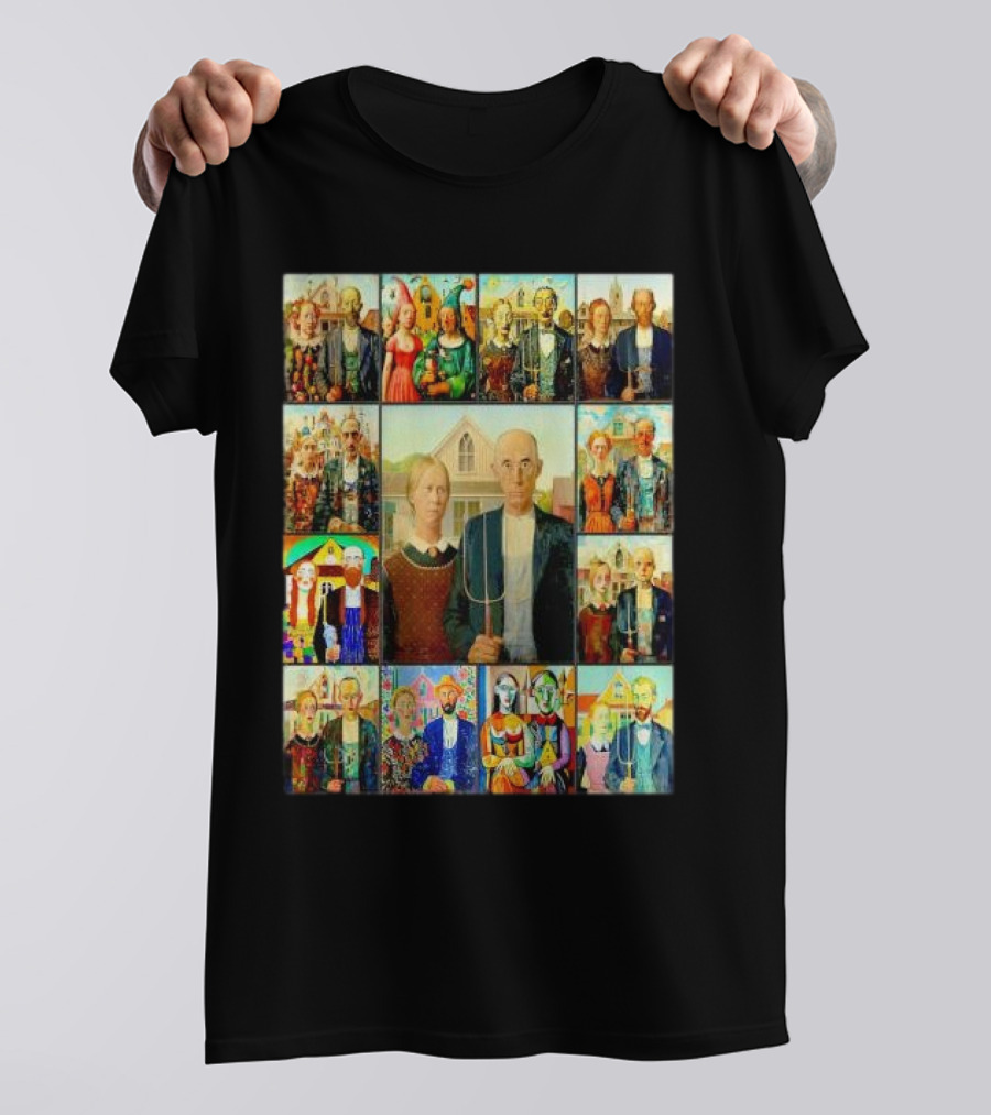 Styles Of American Gothic Painting Variations T-Shirt