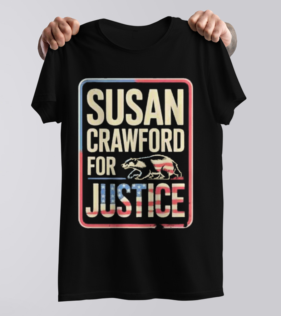 Susan Crawford For Justice Bear Flag Wisconsin 2025 T-Shirt