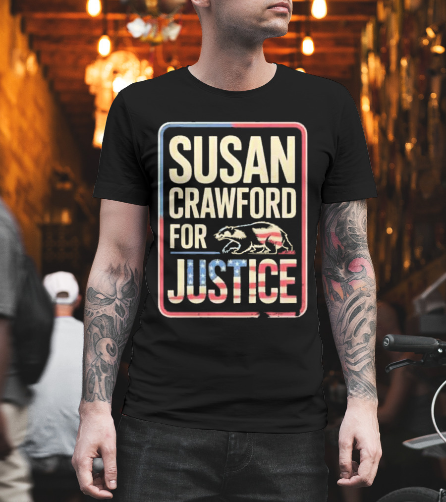 Susan Crawford For Justice Bear Flag Wisconsin 2025 T-Shirt