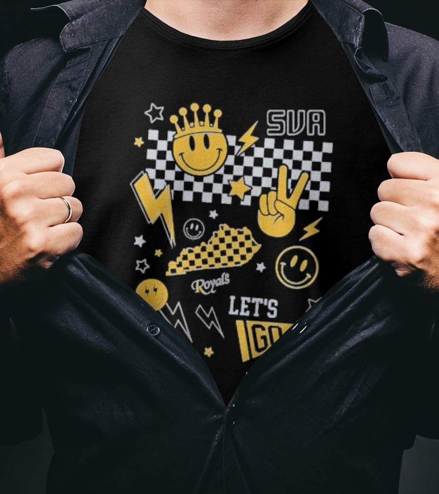 SVA Let's Go Smiley Face Peace Sign Lightning Stars Summit View Academy T-Shirt