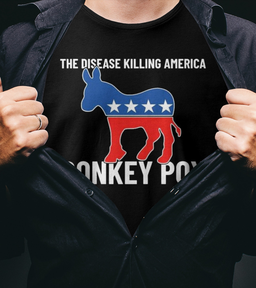 The Disease Killing America Donkey Pox Political Satire Donkey Icon Stars T-Shirt
