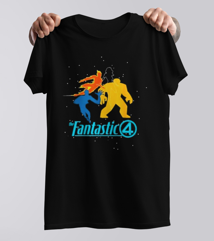 Fantastic Four Team Explosive Silhouette Action T-Shirt