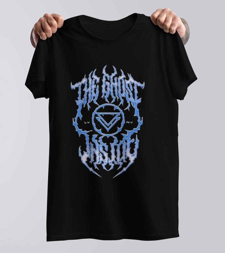 The Ghost Inside Death Metal Band Logo In Blue With Symbol T-Shirt
