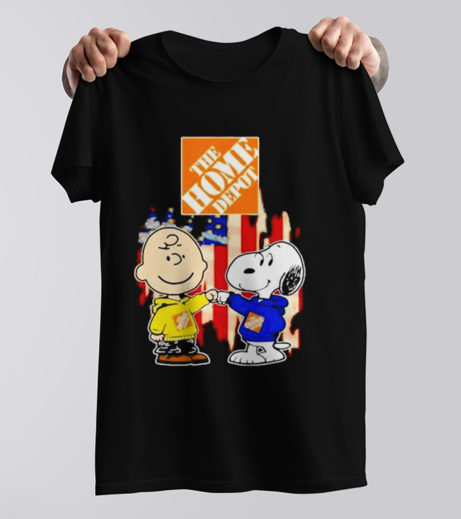 The Home Depot Charlie Brown Snoopy American Flag T-Shirt